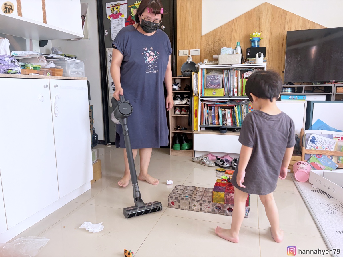 【LG CordZero A9K-MOP3 濕拖無線吸塵器開箱】乾吸濕拖一次完成！雙寶家庭居家清潔神隊友，地板、床墊、沙發一次搞定